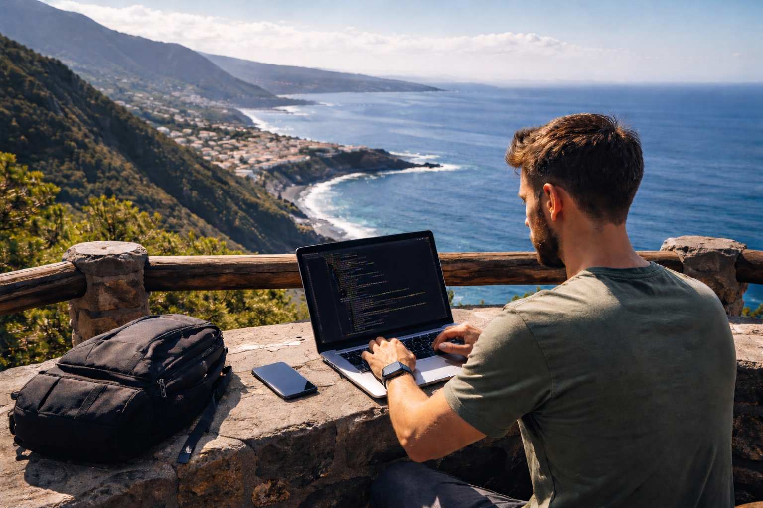 Vista de Santa Cruz de Tenerife con el Auditorio y el océano